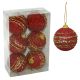 DENIS Set novogodišnjih kugli 6cm 6/1, crvena - 51-813000