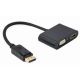 GEMBIRD DisplayPort adapter (muški) na HDMI (ženski) + VGA (ženski), A-DPM-HDMIFVGAF-01, crna - 43718