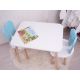 HANAH HOME Set sto i 2 stolice za decu Bunny, bela/plava - 517BMB1112