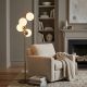 OPVIQ Podna lampa Faze NT 115, zlatna/bela - EP3008242