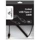 GEMBIRD CC-USB2C-AMCM-0.6M Spiralni USB 2.0 AM na USB-C kabl, 0.6m, black - 44274