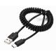 GEMBIRD CC-USB2C-AMCM-6 Spiralni USB 2.0 AM na USB-C kabl, 1.8 m, black - 44275