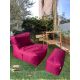 ATELIER DEL SOFA Baštenski lazy bag set 2/1 Xxl Sedir, roze - 535PFT1214