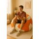 ATELIER DEL SOFA Lazy bag Football Big, narandžasta/bela - 535PFT1228