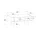 HANAH HOME Klub sto Line, braon/crna - 550ARN1730