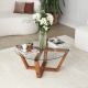 HANAH HOME Klub sto Lotus, braon - 552NOS1436
