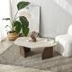HANAH HOME Klub sto Rock, mermerna krem/braon - EP3057836