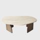 HANAH HOME Klub sto Rock, mermerna krem/braon - EP3057836