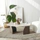 HANAH HOME Klub sto Rock, mermerna krem/braon - EP3057836