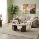 HANAH HOME Klub sto Rock, mermerna krem/braon - EP3057836