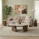 HANAH HOME Klub sto Rock, mermerna krem/braon - EP3057836