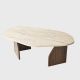 HANAH HOME Klub sto Rock, mermerna krem/braon - EP3057836