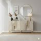 HANAH HOME Komoda Meyra 150, mermerna krem/zlatna - EP3057875