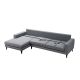 ATELIER DEL SOFA Ugaona garnitura Nordic, leva, tamnosiva - 560ARE1112