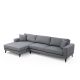 ATELIER DEL SOFA Ugaona garnitura Nordic, leva, tamnosiva - 560ARE1112