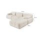 ATELIER DEL SOFA Ugaona garnitura Doblo, krem - 560ARE1235