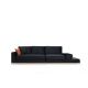 ATELIER DEL SOFA Trosed sa bočnim stočićem, crna - 560ARE1315
