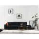 ATELIER DEL SOFA Trosed sa bočnim stočićem, crna - 560ARE1315