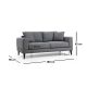 ATELIER DEL SOFA Dvosed Nordic, tamnosiva - 560ARE1504