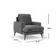 ATELIER DEL SOFA Fotelja Papira Armchair, antracit - 560ARE1704