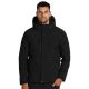 Softshell jakna TROOPER – skidiva štepana kapuljača, 8.000 mm, 6 džepova, crna – veličina S - EP3259319