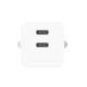 CELLY Punjač adapter, 20w 2xType C, bela - TC2USBC20WWH
