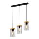 Wels Visilica Crna + Drvo 3x40W E27 - 15048-1