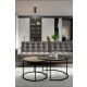HANAH HOME Klub sto Kyoto, staklo/krem - 594MRS1153