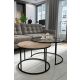 HANAH HOME Klub sto Kyoto, staklo/krem - 594MRS1153