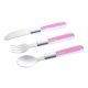 CANPOL Pribor - metalni set nož, viljuška i kašika za bebe 9/477 - pink boje - 9-477_pin