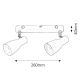 Rabalux Spot rasveta Ebony E27 2x MAX 20W bela (6027) - 6027-1-1
