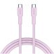 CANYON Kabl OnWire 60CL C-C 60W COLOR Braided 1m, roza - CND-CCAP60AB10PK