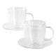 Castelli Set 2 staklene šolje sa tacnama Pigna Midi, Borosilikatno staklo, 2 × 150ml - EP3246754