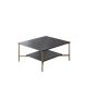HANAH HOME Sto za dnevnu sobu Gold Line Anthracite Black - 182037