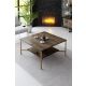 HANAH HOME Sto za dnevnu sobu Gold Line Walnut Black - 182038