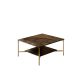 HANAH HOME Sto za dnevnu sobu Gold Line Walnut Black - 182038