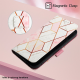 Maska za Honor X7e geometry na preklop Marble roze - EP3177938