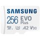 SAMSUNG MicroSD 256GB, EVO Plus, SDXC, UHS-I U3 V30 A2, Read 160MB/s, for 4K and FullHD video - 079575