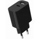 GEMBIRD Univerzalni punjač 2-port USB-A+ USB-C TA-UC-2AC12-01-BK, crna - 46833