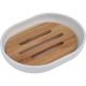 TENDANCE Posuda za sapun Bath 12,5x9,5x2,5 cm poliresin/bambus bela-bambus - 6474210