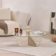NORDURE Klub sto Liya, mermerna krem - EP3058025