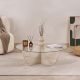 NORDURE Klub sto Liya, mermerna krem - EP3058025