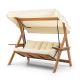 HANAH HOME Baštensak ljuljaška trosed Galata swing S3, braon/krem - 676HDS1106