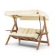 HANAH HOME Baštensak ljuljaška trosed Galata swing S3, braon/krem - 676HDS1106