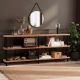 HANAH HOME Polica za knjige Zen, braon/crna - 688DRA1212
