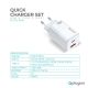 Kucni punjac Pluginn PI-D74-45w, GaN, QC3.0, PD3.0, PPS, USB 19W, PD 45W sa PD Type C kablom beli CE - 211851