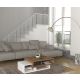 HANAH HOME Klub sto Tab, bela/braon - 731WAT2809