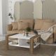 HANAH HOME Klub sto Erica, bela/braon - 756FRN2811