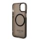 LICENSED GUESS GUESS Futrola za iPhone 14 Plus GOLD OUTLINE TRANSLUCENT BLACK MagSafe - GUHMP14MHTCMK