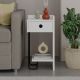 HANAH HOME Noćni ormarić Sirius, desni, bela - 776HMS3438